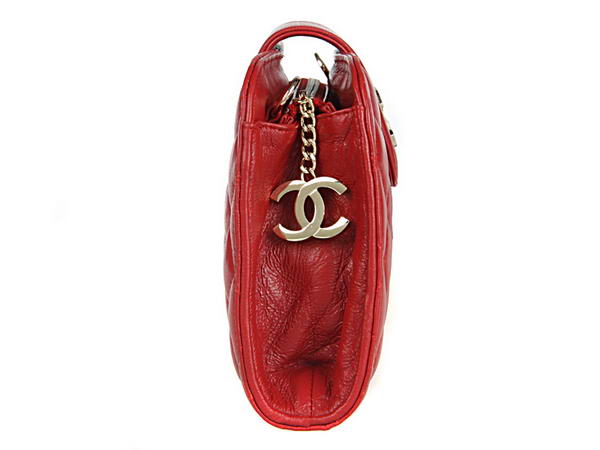 Fake Chanel A20163 Red Lambskin Leather Cluth Bag On Sale